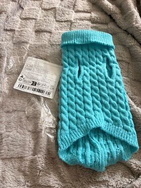 FRIENDS Aqua Cable Knit Dog Sweater